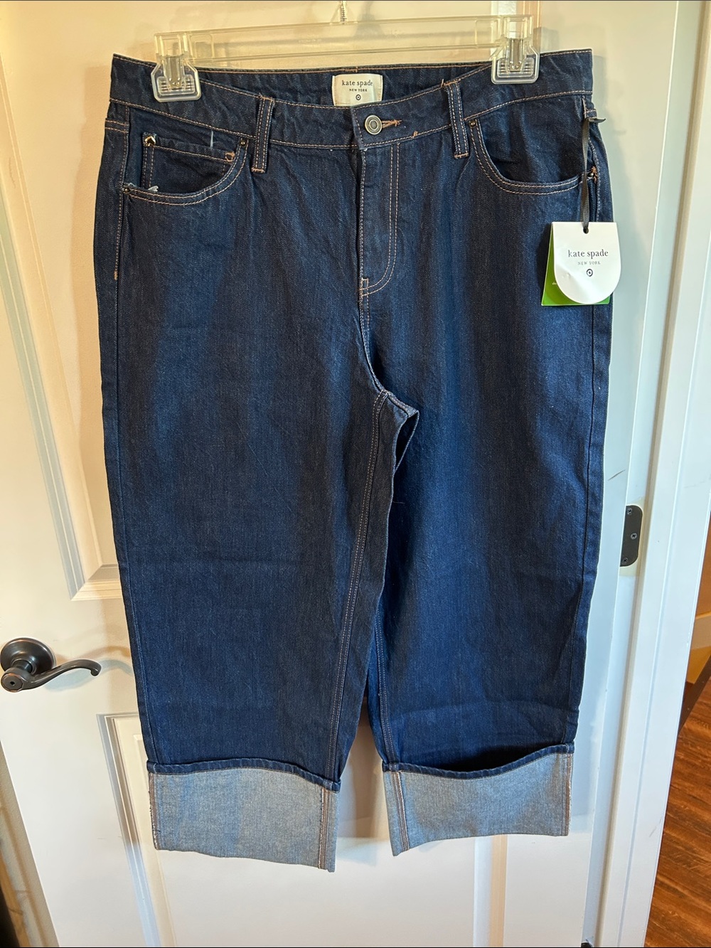 Kate spade x target cropped denim jeans with wide cuff